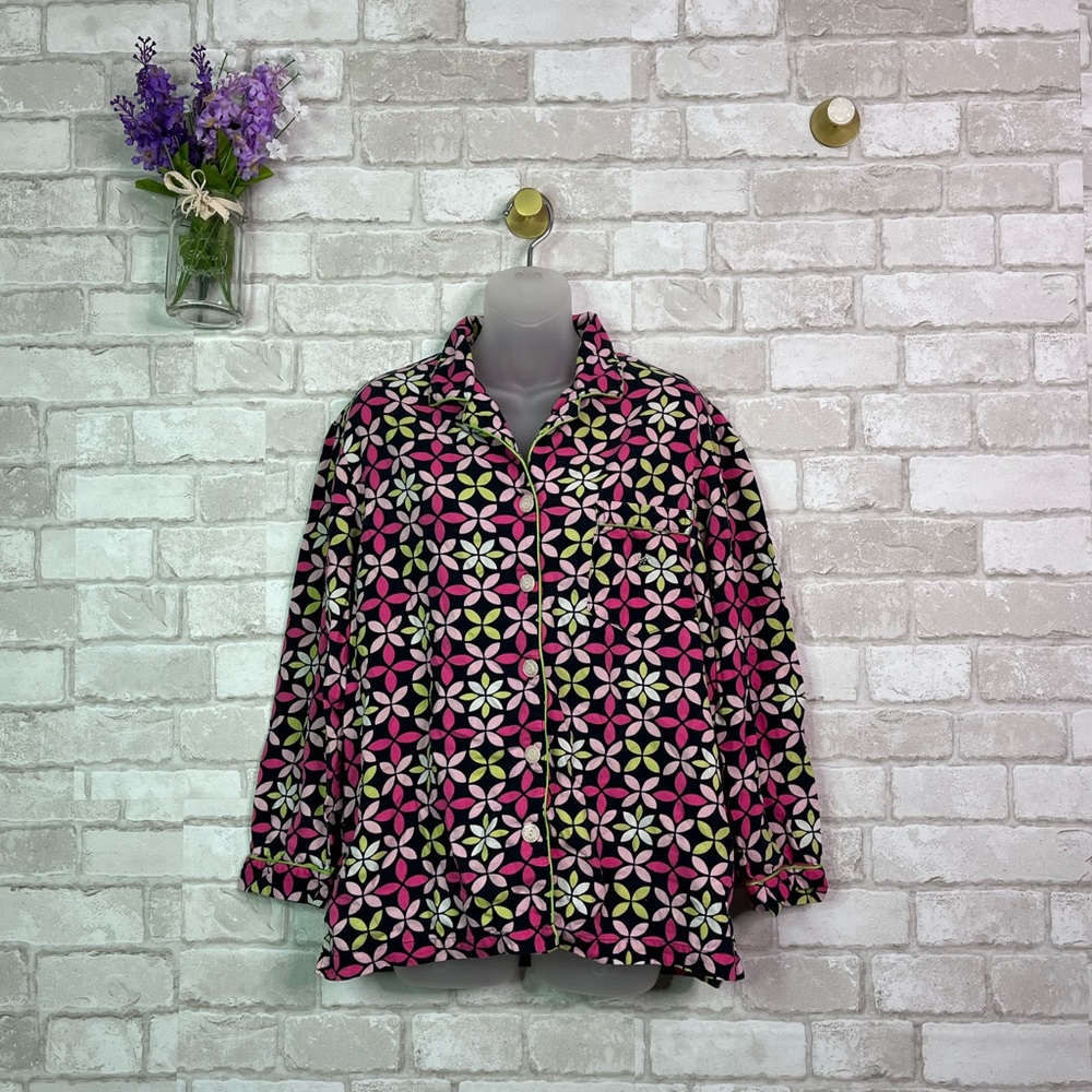 Victoria’s Secret Floral Long Sleeve Button Down Sleep Shirt Pajama
